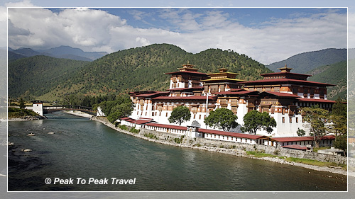The famous Punakha Dzong monastery in Bhutan