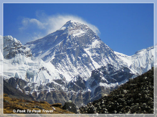View of Mt. Everest from Fifth Lake