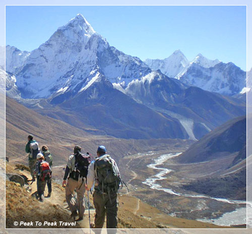 Trekking in the Khumbu Valley, View of Mt. Amadablam